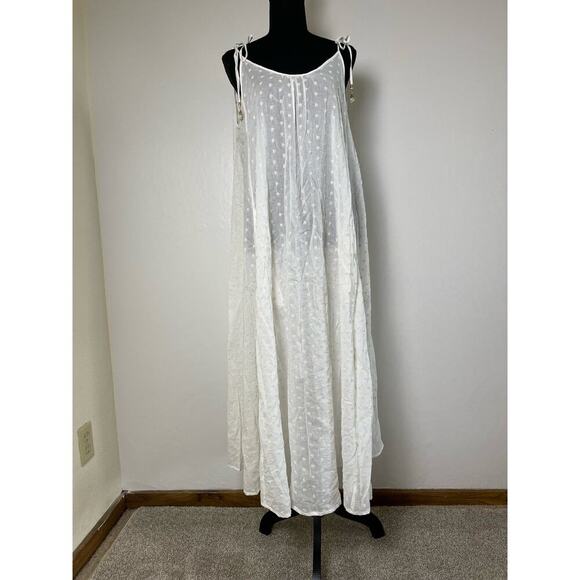 Solid & Striped Women’s Mid Solid Striped Sheer Cover-up Coastal Beachy Dress L - Picture 4 of 12